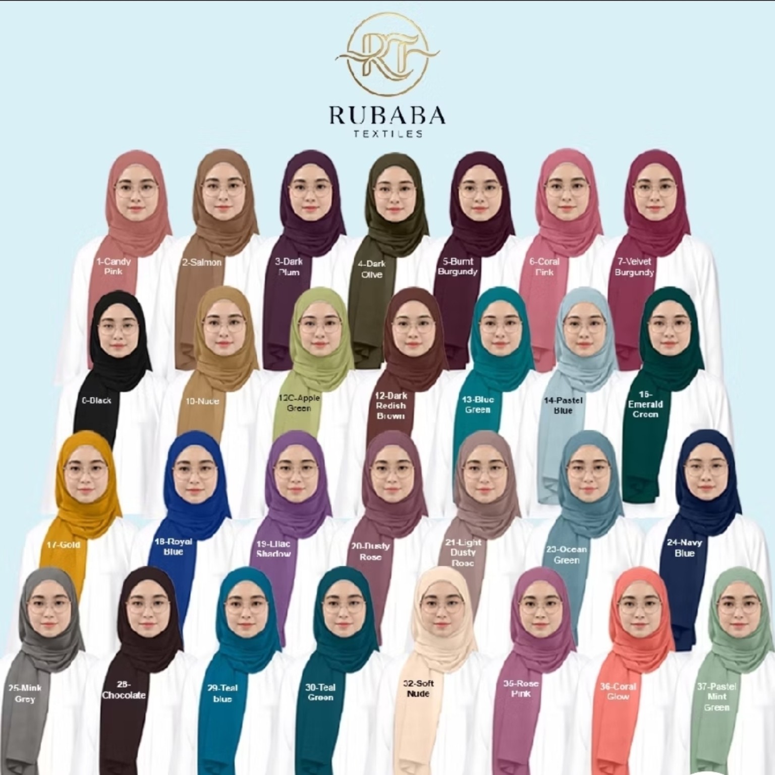 Rubaba Textiles shawl colour collection
